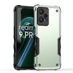 Silicone Matte Finish and Plastic Back Cover Case QW1 for Realme 9 Pro 5G Matcha Green