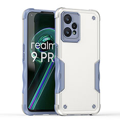 Silicone Matte Finish and Plastic Back Cover Case QW1 for Realme 9 Pro 5G White
