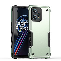 Silicone Matte Finish and Plastic Back Cover Case QW1 for Realme 9 Pro+ Plus 5G Matcha Green