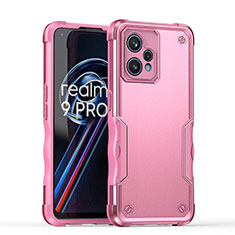 Silicone Matte Finish and Plastic Back Cover Case QW1 for Realme 9 Pro+ Plus 5G Pink