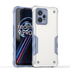 Silicone Matte Finish and Plastic Back Cover Case QW1 for Realme 9 Pro+ Plus 5G White