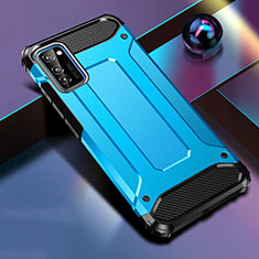 Silicone Matte Finish and Plastic Back Cover Case R01 for Huawei Honor V30 5G Sky Blue