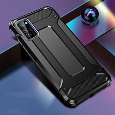 Silicone Matte Finish and Plastic Back Cover Case R01 for Huawei Honor V30 Pro 5G Black