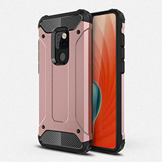 Silicone Matte Finish and Plastic Back Cover Case R01 for Huawei Mate 20 Rose Gold
