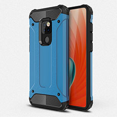 Silicone Matte Finish and Plastic Back Cover Case R01 for Huawei Mate 20 Sky Blue