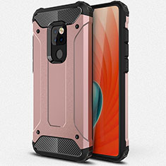 Silicone Matte Finish and Plastic Back Cover Case R01 for Huawei Mate 20 X 5G Rose Gold