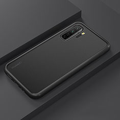 Silicone Matte Finish and Plastic Back Cover Case R01 for Huawei Nova 7 SE 5G Black
