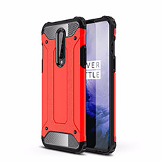 Silicone Matte Finish and Plastic Back Cover Case R01 for OnePlus 8 Red
