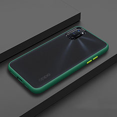 Silicone Matte Finish and Plastic Back Cover Case R01 for Oppo A52 Green