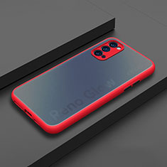 Silicone Matte Finish and Plastic Back Cover Case R01 for Oppo Reno4 5G Red