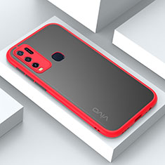 Silicone Matte Finish and Plastic Back Cover Case R01 for Vivo Y50 Red