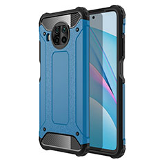 Silicone Matte Finish and Plastic Back Cover Case R01 for Xiaomi Mi 10i 5G Sky Blue