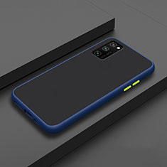 Silicone Matte Finish and Plastic Back Cover Case R02 for Huawei Honor V30 Pro 5G Blue