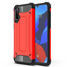 Silicone Matte Finish and Plastic Back Cover Case R02 for Huawei Nova 5 Pro Red
