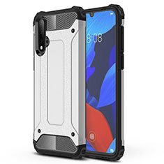Silicone Matte Finish and Plastic Back Cover Case R02 for Huawei Nova 5 Pro White
