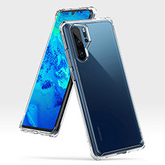 Silicone Matte Finish and Plastic Back Cover Case R02 for Huawei P30 Pro Clear