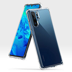 Silicone Matte Finish and Plastic Back Cover Case R02 for Huawei P30 Pro New Edition Clear