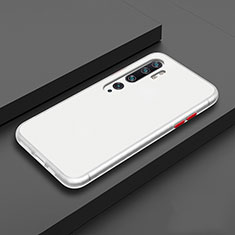 Silicone Matte Finish and Plastic Back Cover Case R02 for Xiaomi Mi Note 10 White