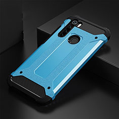 Silicone Matte Finish and Plastic Back Cover Case R02 for Xiaomi Redmi Note 8 (2021) Sky Blue
