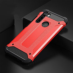 Silicone Matte Finish and Plastic Back Cover Case R02 for Xiaomi Redmi Note 8 Red