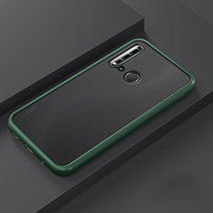 Silicone Matte Finish and Plastic Back Cover Case R03 for Huawei P20 Lite (2019) Cyan