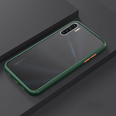 Silicone Matte Finish and Plastic Back Cover Case R03 for Oppo A91 Green