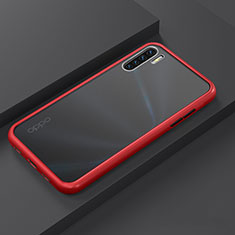 Silicone Matte Finish and Plastic Back Cover Case R03 for Oppo A91 Red