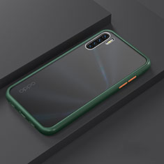 Silicone Matte Finish and Plastic Back Cover Case R03 for Oppo Find X2 Lite Green