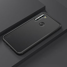 Silicone Matte Finish and Plastic Back Cover Case R03 for Xiaomi Redmi Note 8 (2021) Black