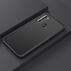 Silicone Matte Finish and Plastic Back Cover Case R03 for Xiaomi Redmi Note 8 Black