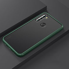 Silicone Matte Finish and Plastic Back Cover Case R03 for Xiaomi Redmi Note 8 Cyan