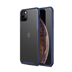 Silicone Matte Finish and Plastic Back Cover Case T01 for Apple iPhone 11 Pro Max Blue