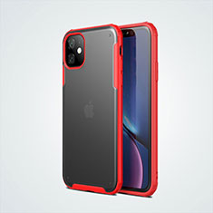 Silicone Matte Finish and Plastic Back Cover Case T01 for Apple iPhone 11 Red