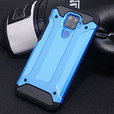 Silicone Matte Finish and Plastic Back Cover Case U01 for Huawei Nova 5z Sky Blue