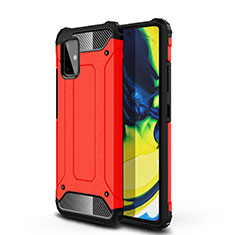 Silicone Matte Finish and Plastic Back Cover Case U01 for Samsung Galaxy A71 4G A715 Red
