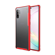 Silicone Matte Finish and Plastic Back Cover Case U01 for Samsung Galaxy Note 10 Plus 5G Red