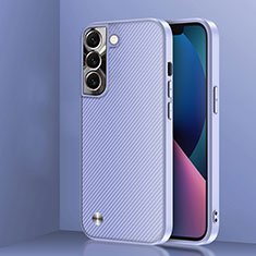 Silicone Matte Finish and Plastic Back Cover Case U01 for Samsung Galaxy S21 5G Purple
