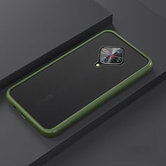 Silicone Matte Finish and Plastic Back Cover Case U01 for Vivo X50 Lite Green