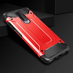 Silicone Matte Finish and Plastic Back Cover Case U01 for Xiaomi Poco X2 Red