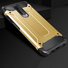 Silicone Matte Finish and Plastic Back Cover Case U01 for Xiaomi Redmi K30 4G Gold