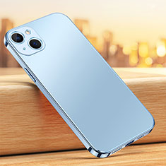 Silicone Matte Finish and Plastic Back Cover Case U02 for Apple iPhone 13 Mini Blue