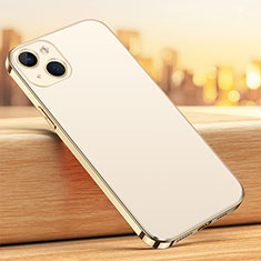Silicone Matte Finish and Plastic Back Cover Case U02 for Apple iPhone 13 Mini Gold