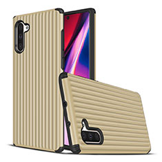 Silicone Matte Finish and Plastic Back Cover Case U02 for Samsung Galaxy Note 10 Gold