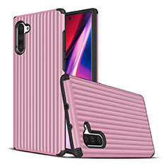 Silicone Matte Finish and Plastic Back Cover Case U02 for Samsung Galaxy Note 10 Pink