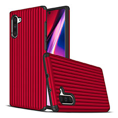 Silicone Matte Finish and Plastic Back Cover Case U02 for Samsung Galaxy Note 10 Red