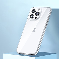 Silicone Matte Finish and Plastic Back Cover Case U05 for Apple iPhone 13 Pro Clear