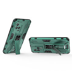 Silicone Matte Finish and Plastic Back Cover Case with Magnetic Stand A03 for Vivo iQOO 8 5G Green
