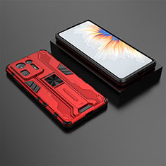 Silicone Matte Finish and Plastic Back Cover Case with Magnetic Stand KC1 for Xiaomi Mi Mix 4 5G Red