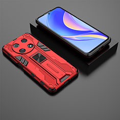 Silicone Matte Finish and Plastic Back Cover Case with Magnetic Stand KC2 for Huawei Nova Y90 Red