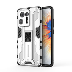 Silicone Matte Finish and Plastic Back Cover Case with Magnetic Stand KC2 for Xiaomi Mi Mix 4 5G White